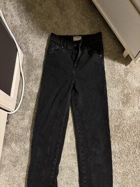 Free People Straight leg black jeans